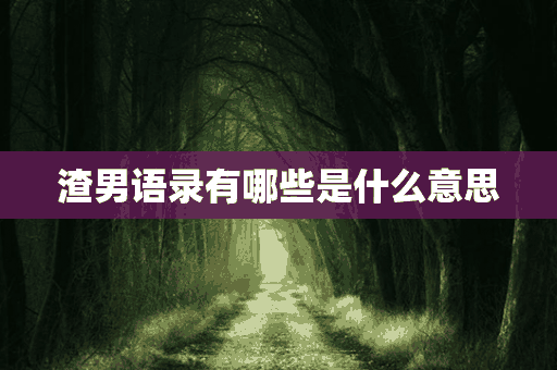 渣男语录有哪些是什么意思(渣男语录有哪些是什么意思啊)